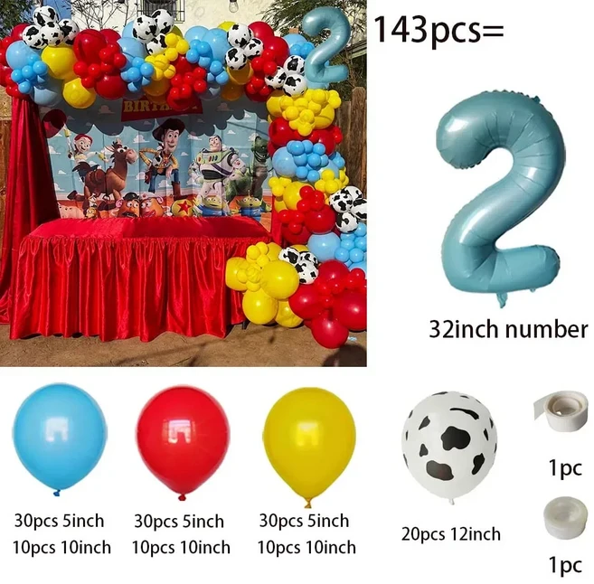 쿠쿠스토어 143개 토이 스토리 생일 테마 파티 풍선 가랜드 아치 키트 버즈 라이트이어 어린이 장식 장난감, 01 as picture, 08 루비