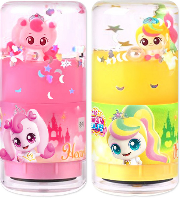 프린세스 캐치티니핑 워터볼 토이스탬프 2종 세트, 1세트, 하츄+뽀니