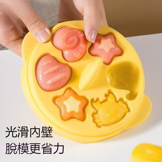 輔食模具送裱花袋副食品模具 耐高溫模具 食品級矽膠蒸糕模具 寶寶蒸糕模具 食品級布丁磨具 可蒸煮工具, 1個, 2裝裝