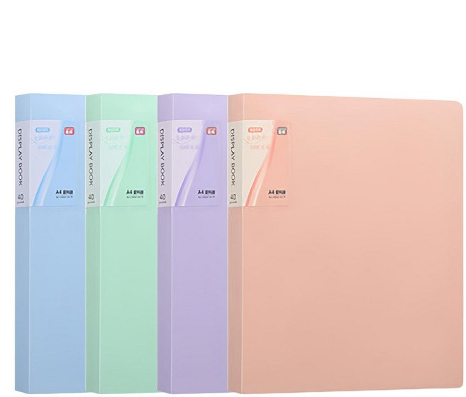 아리코 파스텔 A4 40매 클리어파일 4종 세트, 블루 + 그린 + 퍼플 + 오렌지, 1세트