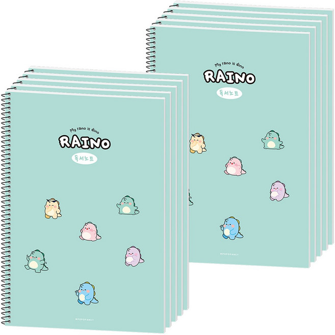 [PURE+ 항균] 1000 라이노 독서노트 10권, 민트