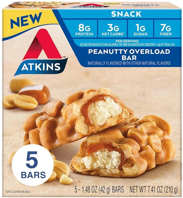 ATKINS 앳킨스 애니타임 스낵 피넛버터 프로틴 웨이퍼 36g 5팩 149990, 땅콩, 5개 - 쿠팡