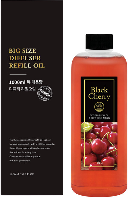 더허브샵 리필 오일, 블랙체리, 1L, 2개