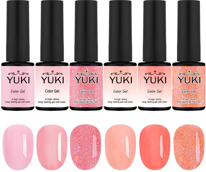 유키 젤네일 시럽젤네일 폴리쉬 (6종) 봄컬러 C세트, 1세트, 유키 5g (6종) 봄컬러 C세트