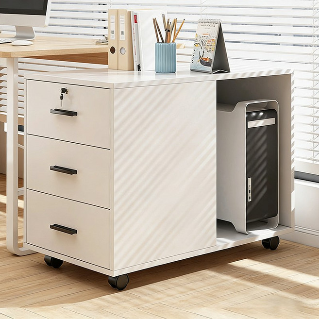 사무실 책상 아래 파일 캐비닛 컴퓨터 본체 캐비닛 자료 캐비닛, 왼쪽