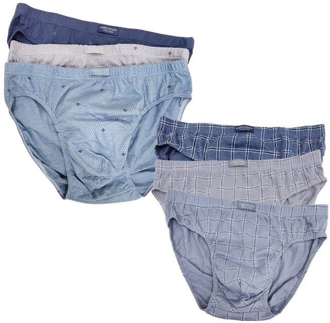 이너스 남성 면스판 브리프 삼각팬티세트 6종