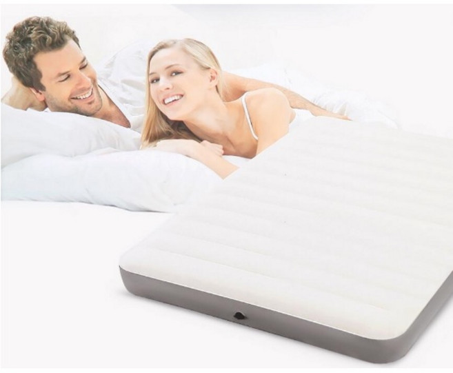 INTEX 豪華乳白特大雙人防水植絨充氣床, 單人加大-64101(99cm)