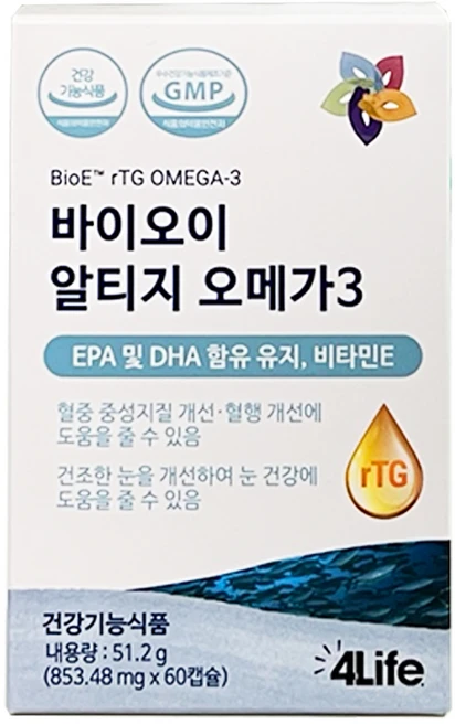포라이프 바이오E 바이오이 알티지 오메가3 + KF94마스크 1매 증정, 51.2g, 1개 - 쿠팡