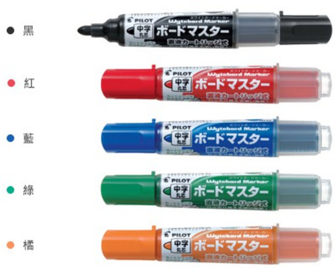 PILOT百樂 可換卡水白板筆-中字(WMBM-12L), 黑, 1個