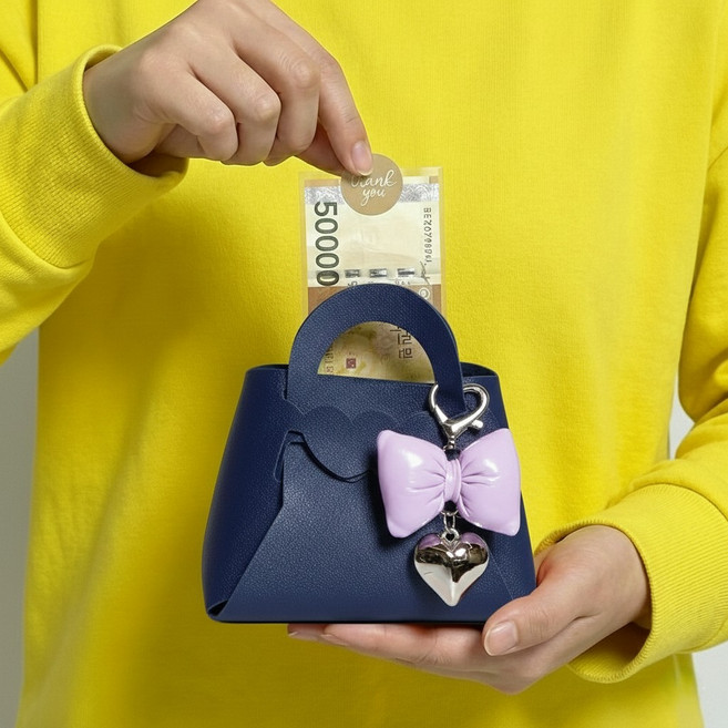 블루디 용돈박스 가방 부모님 환갑 칠순 생일 선물, 1개, 네이비