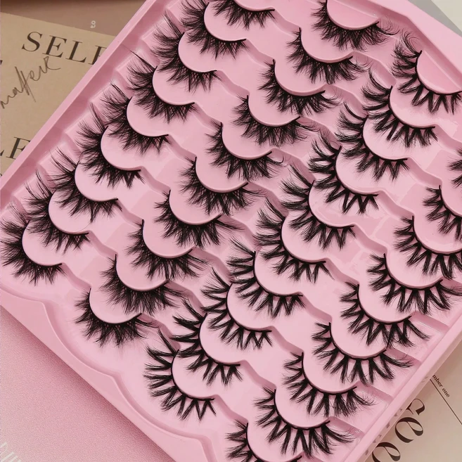 쿠쿠스토어 3D 가짜 속눈썹 밍크 두꺼운 자연 부드러운 확장 cils 극적인 볼륨 긴 메이크업, 18 20Pairs-K004