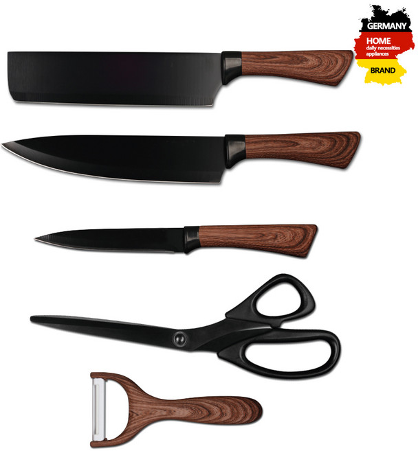 독일BRAND 5종 칼세트 / 중식도+다용도칼+과도+주방가위+감자칼, 1세트