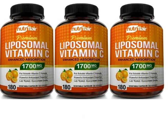 NutirFlair 뉴트리플레어 Liposomal 비타민 C orange flavor 1700mg 이뮨 비건 캡슐, 180정, 3개 - 쿠팡