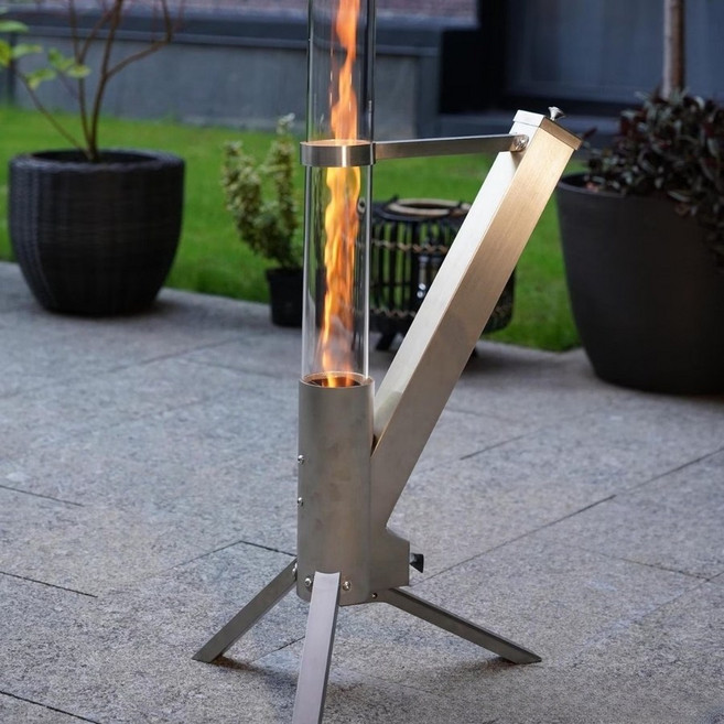 기둥형 캠프 화목 난로 미니 펠릿 스토브 캠핑 감성 불멍, 1개