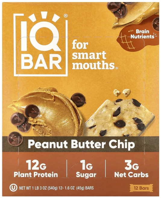지금 곧 품절됩니다 IQBAR 플랜트 프로틴 바 피넛 버터 칩 바 12개 각 45g(1.6oz) 서둘러주시면 감사하겠습니다, IQBAR플랜트프로틴바피넛버터칩바12개각45g16oz, 45g - 쿠팡