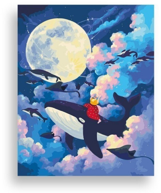 위메이크 페인팅 DIY 명화그리기 세트 구름을 쓴 소녀 40x50, 1개