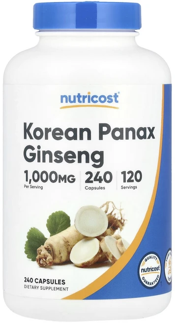 Nutricost 한국산 인삼 1000mg 캡슐 240정(캡슐당 500mg), Nutricost한국산인삼1000mg캡슐240정캡슐당5, 1개 - 쿠팡