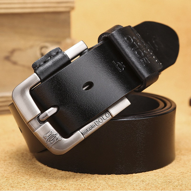 無品牌真皮皮帶 皮帶男 二層牛皮 針扣皮帶