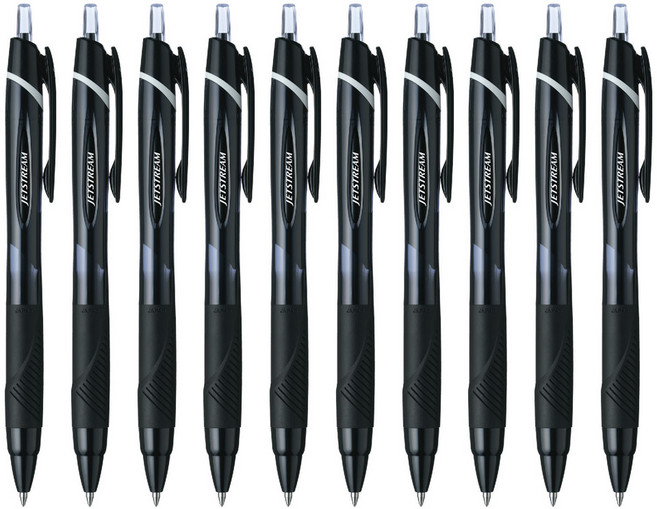 유니볼 유니 제트스트림 단색 볼펜 10자루 0.7 (SXN-150-07) (150C), 블랙