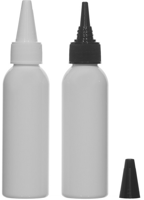 뾰족캡용기 30ml 50ml 60ml 75ml 80ml 100ml 오일병 염색약공병, 60ml(L) 백색용기, 검정캡, 1개