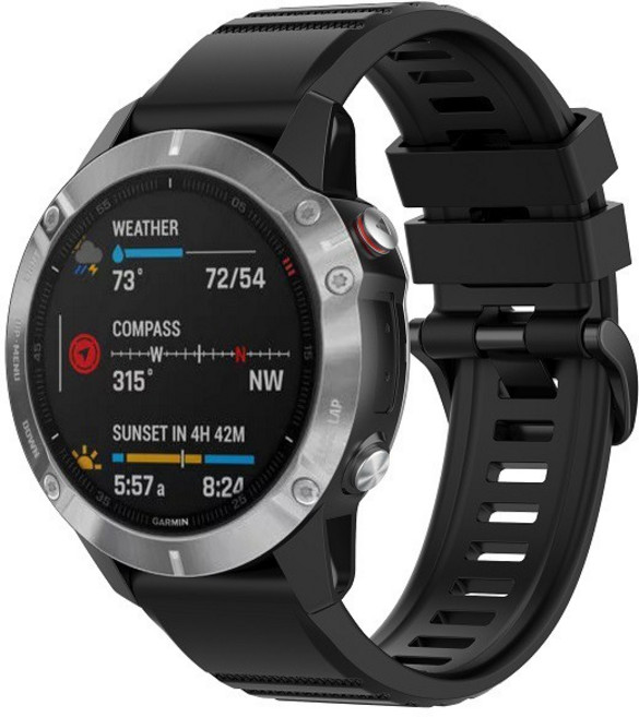 Garmin 矽膠錶帶 適用 Approach S60 S62 S70 47mm 22mm 快拆錶帶, 1個, 黑色