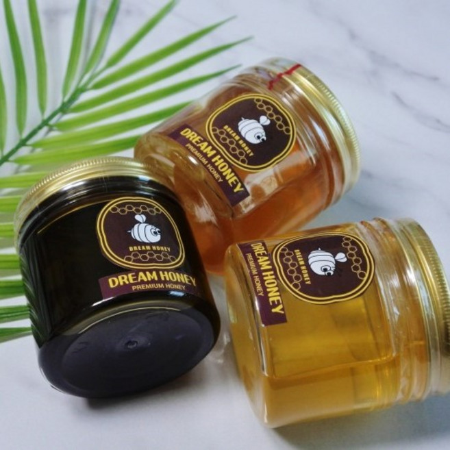 (순수벌꿀) 선물용으로 좋은 프리미엄 포장 천연 벌꿀 300g (돌 어린이집 답례품 가능 30개이상 스티커 제작 무료)호텔결혼식, 1개, 밤