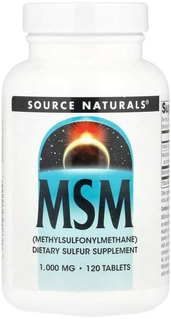 소스내츄럴스 MSM 1000mg 타블렛 무설탕 글루텐 프리, 1개, 120정 - 쿠팡