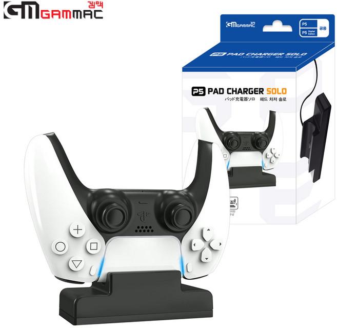 PS5 패드 차처 솔로 GAMMAC 게임패드 충전기, PS5 패드차저솔로, 1개