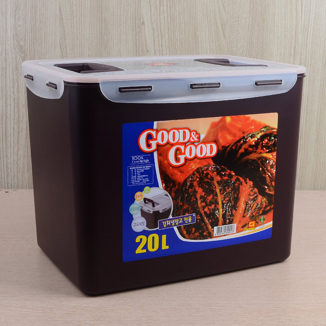 대용량 20/21 리터 김치통 밀폐 양념통 파 동치미 장아찌 김장 냉장고, 1개, 20L