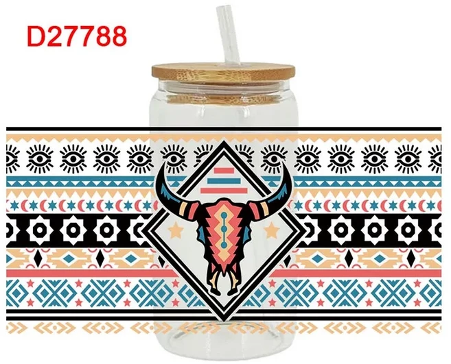 3D UV DTF 만화 인쇄 전사 스티커 16oz 컵 랩 DIY 유리 세라믹 금속 가죽 등 D27405, 01 24cm x 12cm, 02 D27788