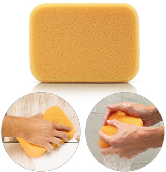 1991공구 해면 스펀지 대형 19.5 x 13.5 x 5cm, 1개, 옐로우