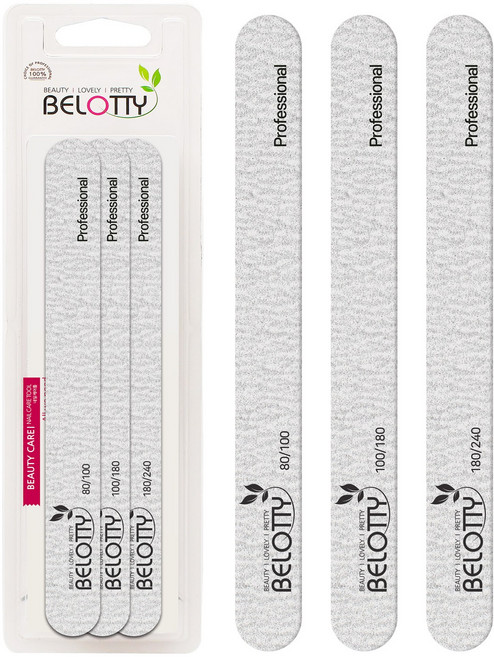 벨로티 프로페셔널 에머리 보드 네일파일 일자형 3종 세트, 심플형, 3개
