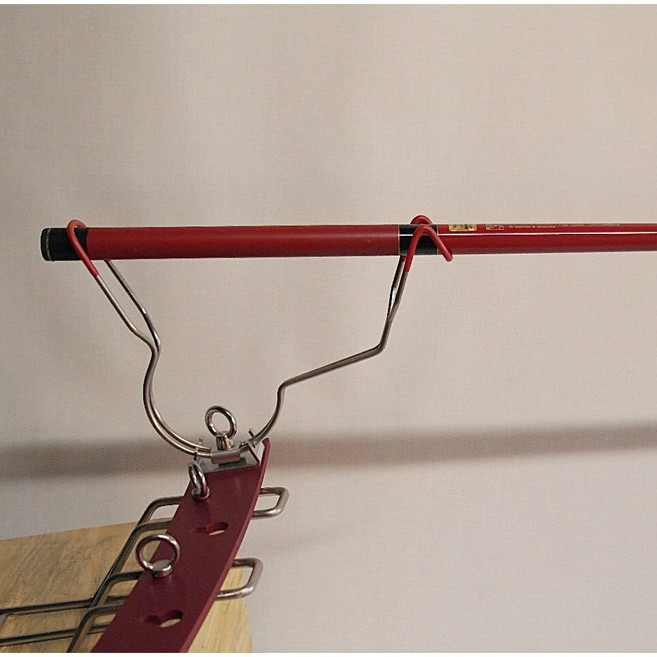 [조운레져] 앞받침대와 뒤꽂이 일체형 민물낚시받침틀, 빨강6단