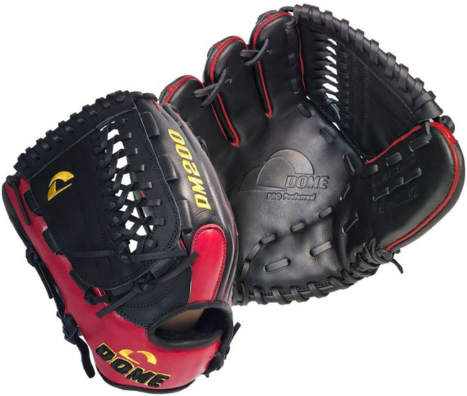 DOME 돔 글러브 멀티 투수 좌투용 DM200 (BK/RD), 1개, BK/RD