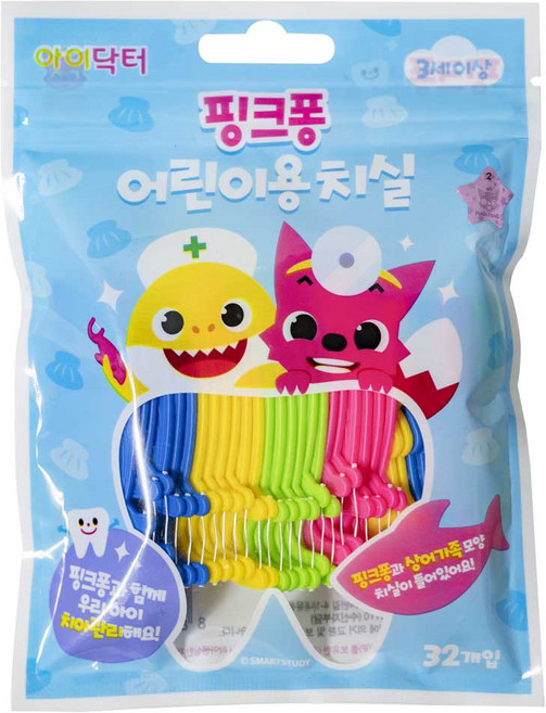 핑크퐁 치실 어린이 일회용치실 32개입, 1개