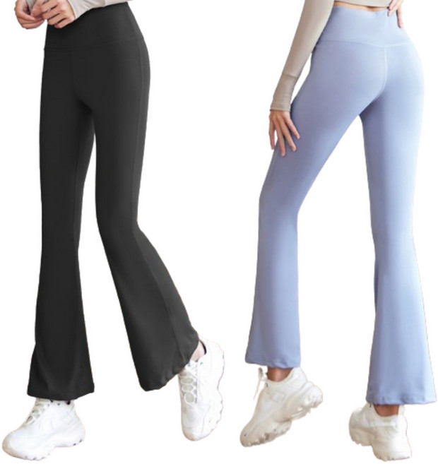 유플리앙 고급 하이웨스트 부츠컷 레깅스 필라테스 요가바지 2P