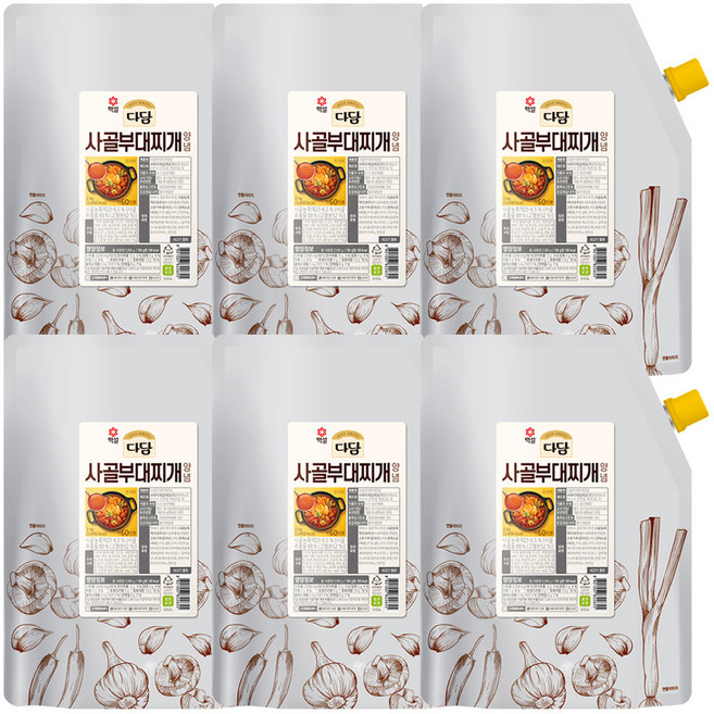 CJ 다담 사골부대찌개 양념 2kg, 6개