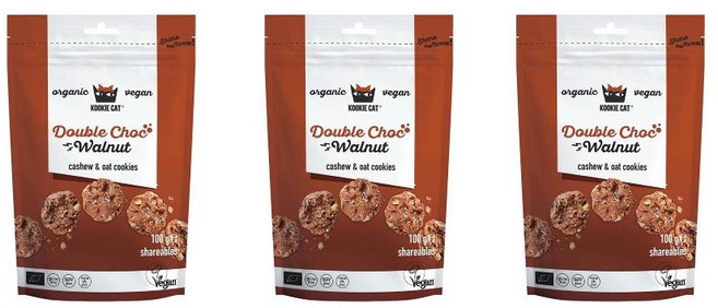 Kookie Cat 쿠키캣 더블 초코 월넛 초코 칩 쿠키 100g 3팩