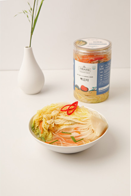 국산 소용량 캔김치 여행용 김치 백김치, 1개, 1kg