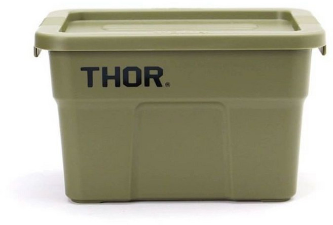 토르 Thor 박스 컬러 라이트 수납 트러스트 컨테이너 1L 수납함 탁상, 올리브 그린, W17.5 x D11.8 x H10.3 cm, 1개