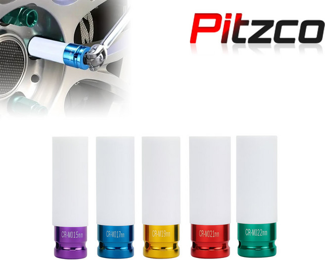 피츠코 휠 복스알 1/2 롱타입 플라스틱 커버형 타이어 복스 휠너트 소켓 임팩, 17mm(블루)1개