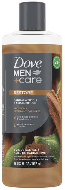 도브 Men+Care Restore Sandalwood + Cardamom Oil Body Wash, 1개, 523ml