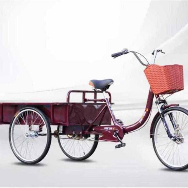 에인젤 성인세발자전거 접이식 어른용 바이크 노인, 1개, 90cm 버킷 자전거 - 싱글 체인