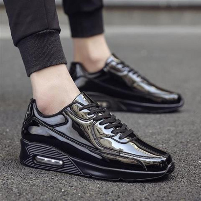 라오농 남성 에나멜 라이트 스니커 즈 트 렌 드 도 톰 한 베이스 남 슈 패션 부자 골 캐 주 얼 Wxy 777