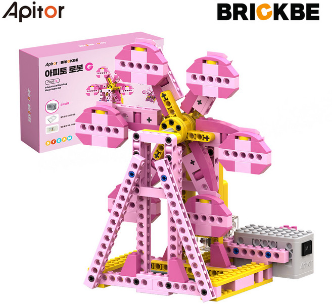 아피토 코딩로봇 브릭비 로봇G 걸 선물 초등학생 장난감 생일선물 레고 호환 코딩교육, 1개