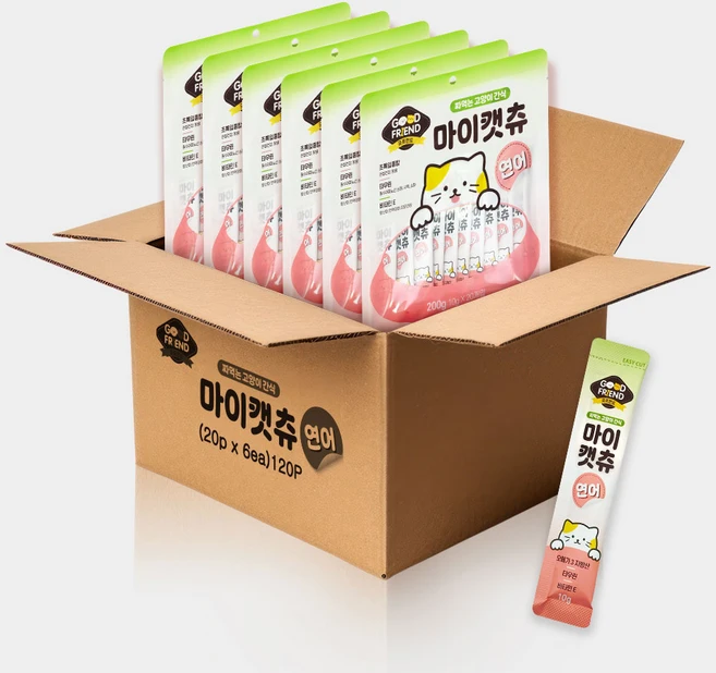 굿프랜드 마이캣츄, 120개, 10g, 연어 - 쿠팡