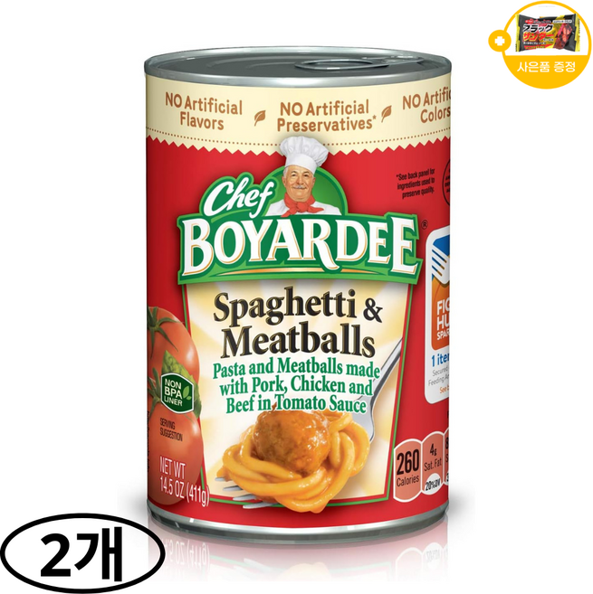 Chef Boyardee 스파게티 & 미트볼 사은품 추가증정, 2개, 411g