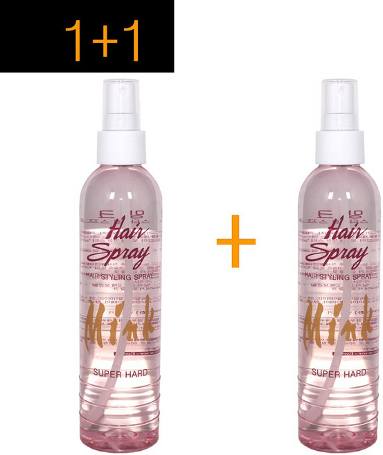 1+1구성~ 이브셀 밍크 헤어 스타일링 스프레이 (수퍼하드) 265ml 액상강력스프레이 액상강력미스트 물스프레이 셋팅스프레이 정품, 2개