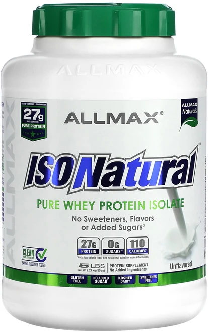 몸에 좋은 ALLMAX IsoNatural 순수 분리 유청 단백질 오리지널 무향 2.25 kg(5 lbs), ALLMAX IsoNatural 순수 분리..., 2.25kg, 1개 - 쿠팡