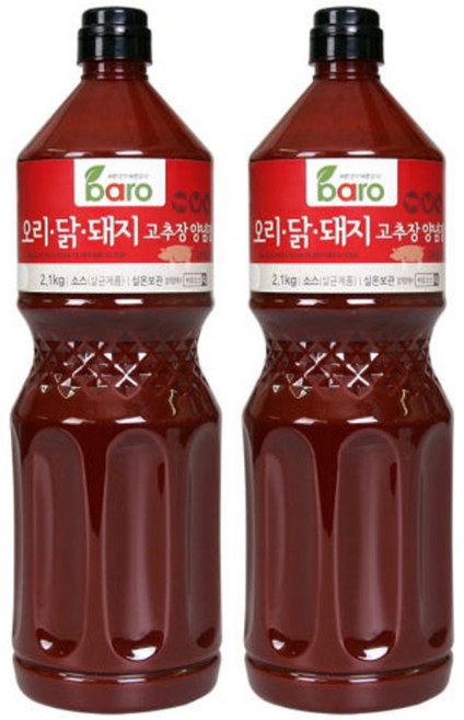 바로 오리 닭 돼지 고추장양념장 만능 양념장, 2.1kg, 2개